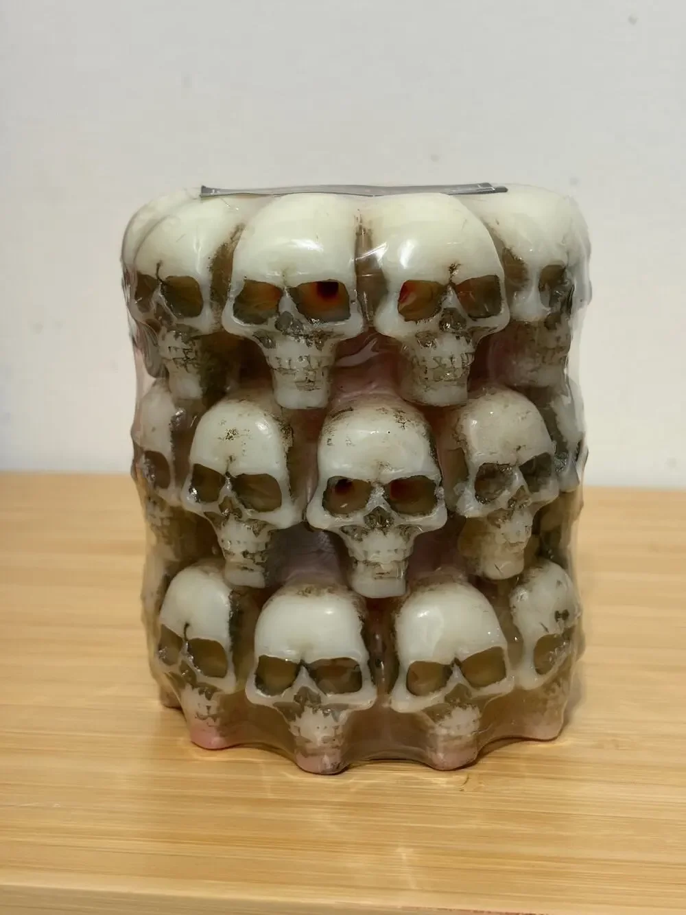 Halloween Skull Bleeding Candle White Red Horror Gothic Spooky Decor